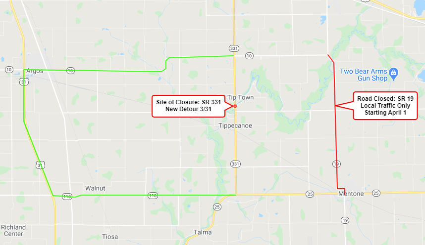 State Road 331 detour changed due to project on S.R. 19